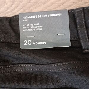 J. Jill Black Premium Flex High Rise Denim Legging Jeans 20W